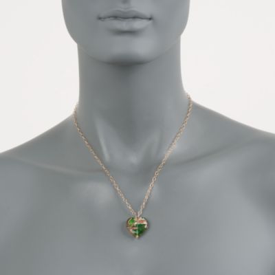 Italian Murano Glass Heart Necklace in 18kt Yellow Gold. 18" &mdash; Alt Image 2