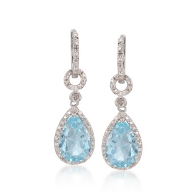 6.00 ct. t.w. Blue Topaz and Diamond Drop Earrings in Sterling Silver &mdash; Alt Image 1