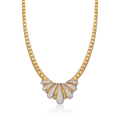 C. 1990 Vintage 1.50 ct. t.w. Diamond Necklace in 18kt Yellow Gold. 17" &mdash; Alt Image 1