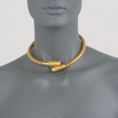 C. 2000 Vintage Lalaounis 18kt Yellow Gold Dragon Head Collar Necklace. 14" &mdash; Alt Image 2