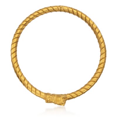 C. 2000 Vintage Lalaounis 18kt Yellow Gold Dragon Head Collar Necklace. 14" &mdash; Alt Image 3