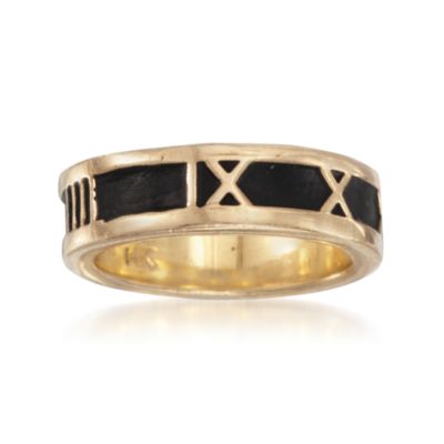 C. 1995 Vintage Tiffany Jewelry 14kt Yellow Gold Atlas Ring With Enamel. Size 5.5 &mdash; Alt Image 1