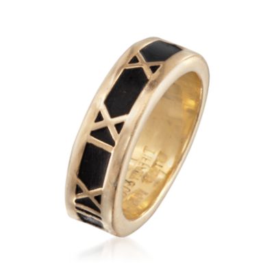 C. 1995 Vintage Tiffany Jewelry 14kt Yellow Gold Atlas Ring With Enamel. Size 5.5 &mdash; Alt Image 3
