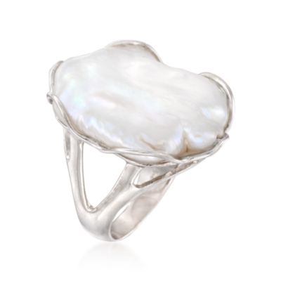 Baroque Cultured Pearl Ring in Sterling Silver &mdash; Alt Image 3