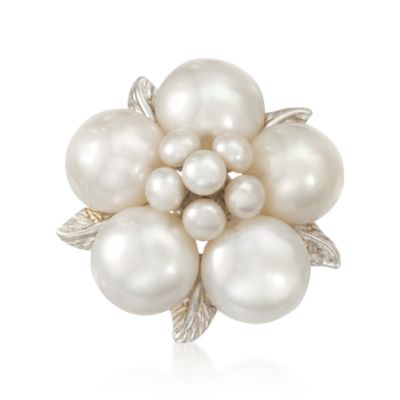 4-11mm Pearl Floral Statement Ring in Sterling Silver &mdash; Alt Image 1