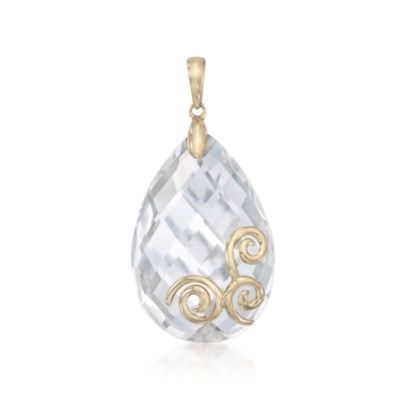 Rock Crystal Spiral Pendant in 14kt Yellow Gold &mdash; Alt Image 1