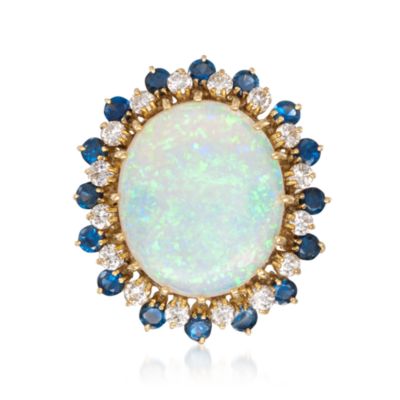 C. 1960 Vintage Opal and 3.75 ct. t.w. Multi-Gem Ring In 14kt and 18kt Yellow Gold. Size 7.5 &mdash; Alt Image 1