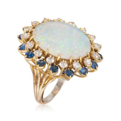 C. 1960 Vintage Opal and 3.75 ct. t.w. Multi-Gem Ring In 14kt and 18kt Yellow Gold. Size 7.5 &mdash; Alt Image 3