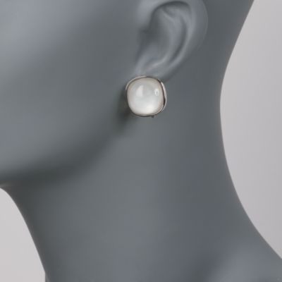 Italian Mother-Of-Pearl Doublet Earrings in Sterling Silver &mdash; Alt Image 2