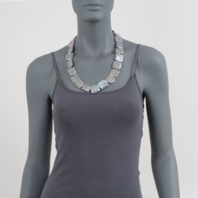 Gray Baroque Coin Pearl Necklace in 14kt Yellow Gold &mdash; Alt Image 5