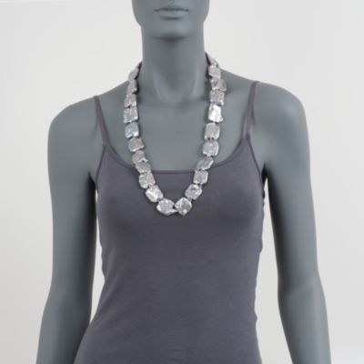 Gray Baroque Coin Pearl Necklace in 14kt Yellow Gold &mdash; Alt Image 6