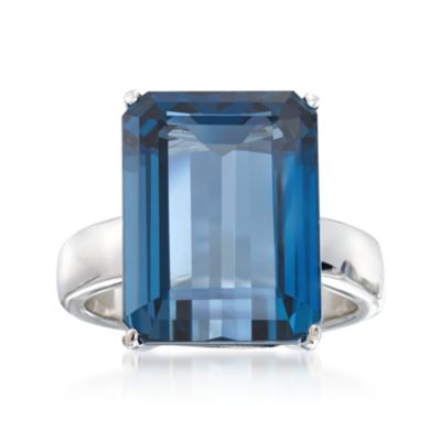 12.30 Carat London Blue Topaz Ring in Sterling Silver &mdash; Alt Image 1