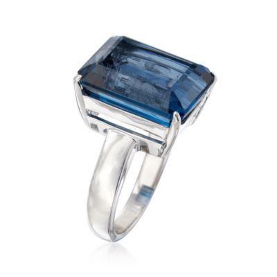 12.30 Carat London Blue Topaz Ring in Sterling Silver &mdash; Alt Image 3