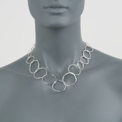 Sterling Silver Multi-Circle Link Necklace. 18" &mdash; Alt Image 2