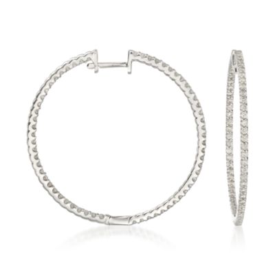 1.77 ct. t.w. Diamond In-And-Out Hoop Earrings in 18kt White Gold &mdash; Alt Image 1