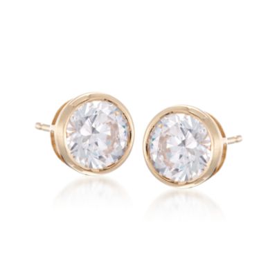 4.00 ct. t.w. CZ Stud Earrings in 14kt Yellow Gold &mdash; Alt Image 1