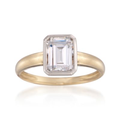 1.50 Carat Rectangular CZ Ring in 14kt Yellow Gold &mdash; Alt Image 1