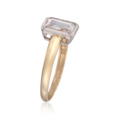 1.50 Carat Rectangular CZ Ring in 14kt Yellow Gold &mdash; Alt Image 3