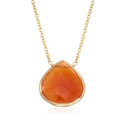 Carnelian Pendant Necklace in 18kt Over Sterling. 17" &mdash; Alt Image 1