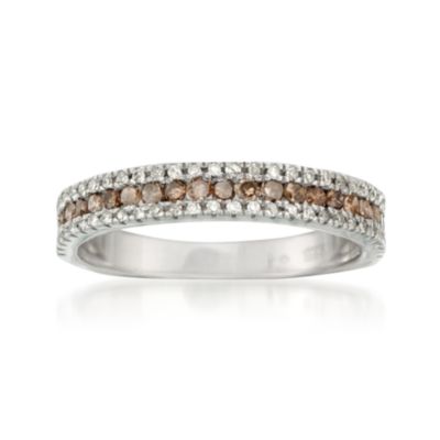 .50 ct. t.w. Brown and White Diamond Band Ring in Sterling Silver. Size 6 &mdash; Alt Image 1
