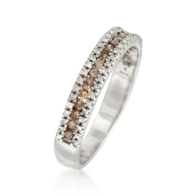 .50 ct. t.w. Brown and White Diamond Band Ring in Sterling Silver. Size 6 &mdash; Alt Image 3