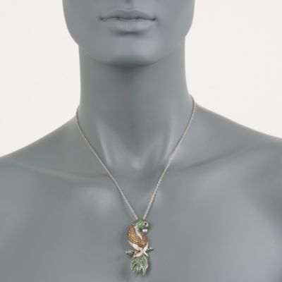 3.60 ct. t.w. Multi-Gemstone and .10 ct. t.w. Diamond Parrot Necklace With Removable Pin/Pendant in Sterling Silver &mdash; Alt Image 3