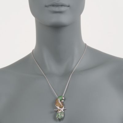 3.60 ct. t.w. Multi-Gemstone and .10 ct. t.w. Diamond Parrot Necklace With Removable Pin/Pendant in Sterling Silver &mdash; Alt Image 4