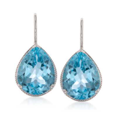 18.00 ct. t.w. Blue Topaz Drop Earrings in Sterling Silver &mdash; Alt Image 1