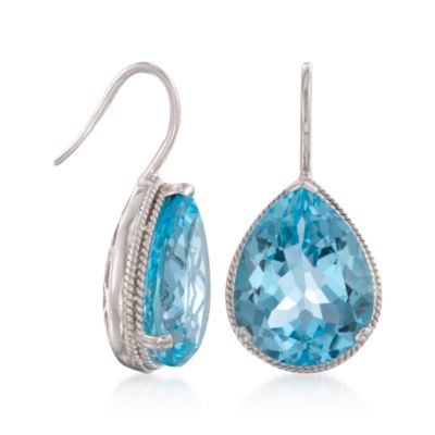18.00 ct. t.w. Blue Topaz Drop Earrings in Sterling Silver &mdash; Alt Image 3