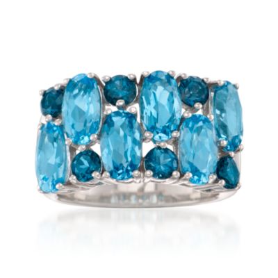 7.10 ct. t.w. Blue Topaz Cluster Ring in Sterling Silver &mdash; Alt Image 1