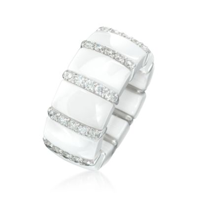 Roberto Demeglio "Domino" .88 ct. t.w. Diamond Ring in Ceramic and 18kt White Gold. Size 7 &mdash; Alt Image 3