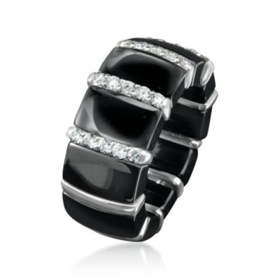 Roberto Demeglio "Domino" .88 ct. t.w. Diamond Ring in Ceramic and 18kt White Gold. Size 7 &mdash; Alt Image 3