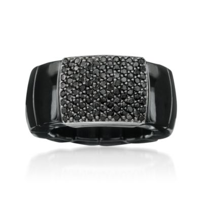 Roberto Demeglio "Domino" .82 ct. t.w. Black Diamond Ring in Ceramic and 18kt White Gold. Size 7 &mdash; Alt Image 1