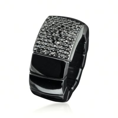 Roberto Demeglio "Domino" .82 ct. t.w. Black Diamond Ring in Ceramic and 18kt White Gold. Size 7 &mdash; Alt Image 3