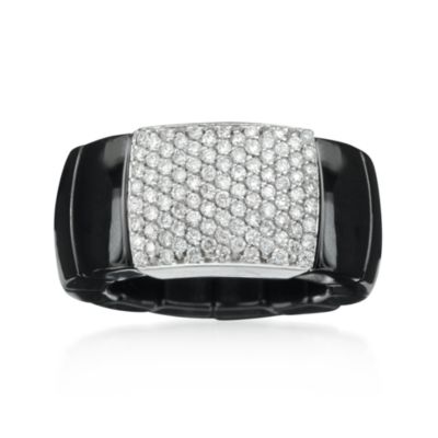 Roberto Demeglio "Domino" .78 ct. t.w. Diamond Ring in Ceramic and 18kt White Gold. Size 7 &mdash; Alt Image 1