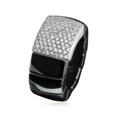 Roberto Demeglio "Domino" .78 ct. t.w. Diamond Ring in Ceramic and 18kt White Gold. Size 7 &mdash; Alt Image 3