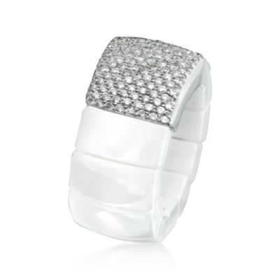 Roberto Demeglio "Domino" .78 ct. t.w. Diamond Ring in Ceramic and 18kt White Gold. Size 7 &mdash; Alt Image 3