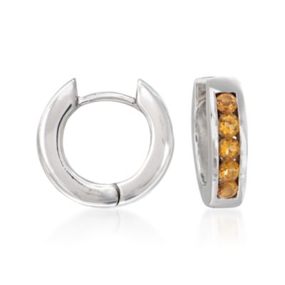 .70 ct. t.w. Citrine Hoop Earrings in Sterling Silver &mdash; Alt Image 1