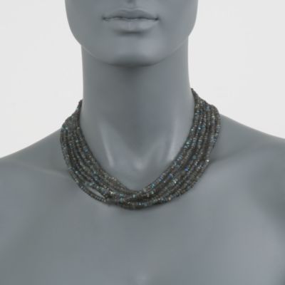Labradorite Bead Necklace in 14kt Yellow Gold &mdash; Alt Image 3