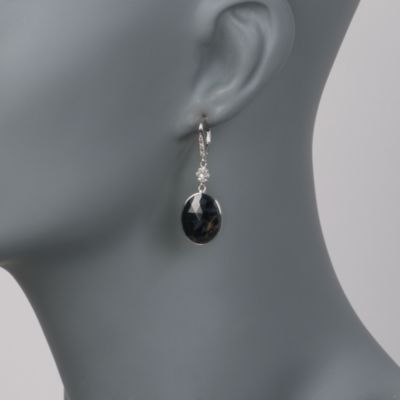 13.00 ct. t.w. Gray Sapphire Slice and .20 ct. t.w. Earrings in 14kt White Gold &mdash; Alt Image 2
