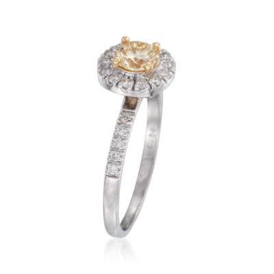 .88 ct. t.w. Fancy Yellow and White Diamond Ring in 18kt Two-Tone Gold &mdash; Alt Image 3