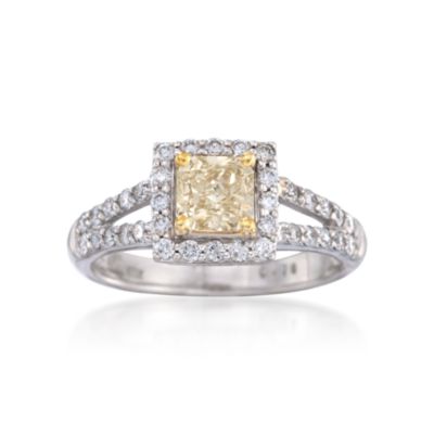 1.28 ct. t.w. Certified Fancy Yellow and White Diamond Ring in 18kt Two-Tone Gold &mdash; Alt Image 1