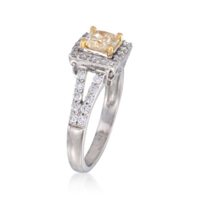 1.28 ct. t.w. Certified Fancy Yellow and White Diamond Ring in 18kt Two-Tone Gold &mdash; Alt Image 3