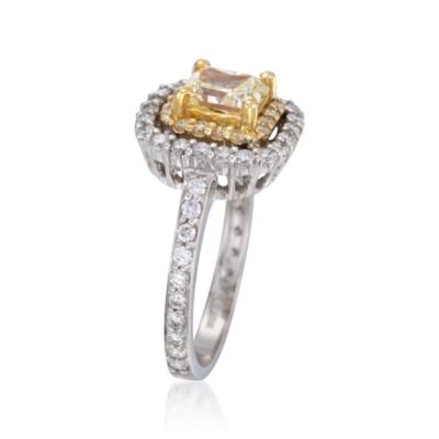 2.28 ct. t.w. Fancy Yellow and White Diamond Ring in 18kt Two-Tone Gold &mdash; Alt Image 3