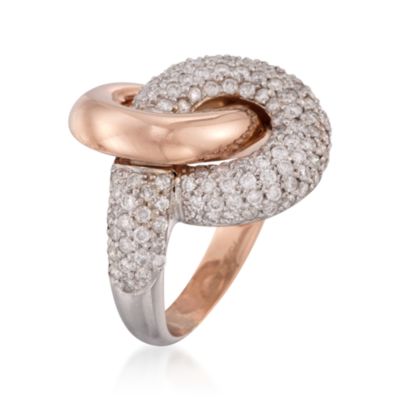 2.00 ct. t.w. Diamond Looped Knot Ring in 14kt Two-Tone Gold &mdash; Alt Image 3