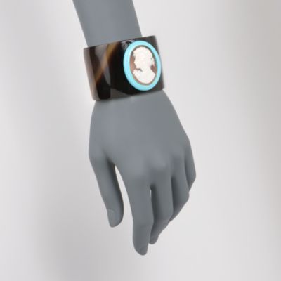 Italian Cameo Cuff Bracelet in 22kt Over Sterling. 8" &mdash; Alt Image 2
