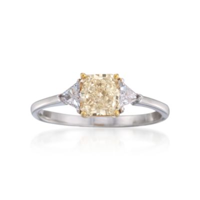 1.81 ct. t.w. Fancy Yellow and White Diamond Ring in 18kt Two-Tone Gold &mdash; Alt Image 1