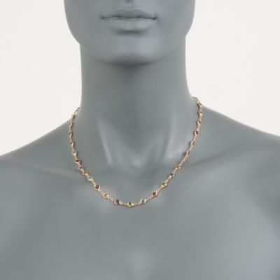 9.20 ct. t.w. Multi-Gemstone Station Necklace in 18kt Over Sterling. 18" &mdash; Alt Image 2