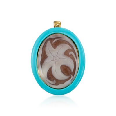 Italian Starfish Cameo Pendant in 22kt Over Sterling &mdash; Alt Image 1