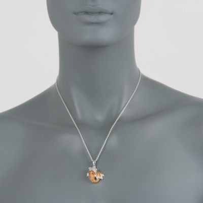 .90 ct. t.w. Citrine Koi Pendant Necklace With Garnets and Diamonds in Sterling Silver. 18" &mdash; Alt Image 2